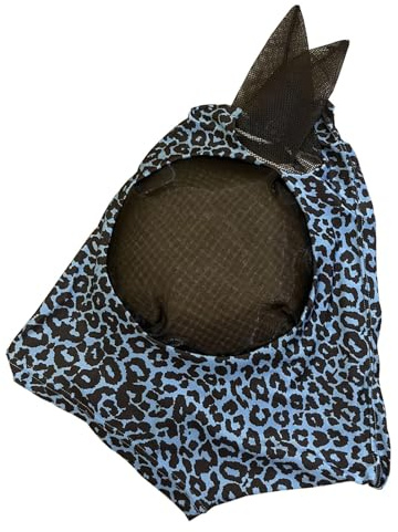 Maschera antimosche per , copertura anti-morso, cavallo con stampa leopardata, protezione traspirante contro le mosche, protezione per il viso del cavallo, Copertura per cavallo da equitazione