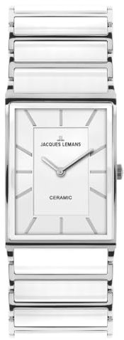JACQUES LEMANS York Keramik Damenuhr-Set bestehend aus Uhr, Collier, Ohrstecker und Ring 1-1651E-SET56
