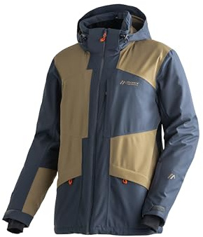 Maier Sports Bukovel, Warme Herren Skijacke, Wasserdichte Winterjacke mit 4-Wege-Stretch, mTEX Wetterschutz und mTHERM für hohen Wärmerückhalt, PFC-frei, Grau/Braun, 52