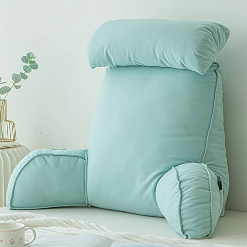 Cuscino da lettura per letto con supporto lombare e braccioli, cuscino coccoloso per sedia, divano o gioco, perfetto per sedersi a leggere o giocare, 75 x 40 x 50 cm, verde lime