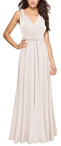 Wrap Dress Long Multiway Dresses Dresses for Bridesmaids Wedding Guest Dresses for Women S XL Formal Dress for Women Wedding Guest (White, M)