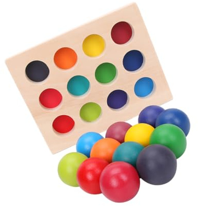 ifundom Bois Montessori Arc Ciel Couleur Jouets Educatifs Bois pour Garçon Fille Couleurs Jeu Dassociation pour Développement Cognitif et Motricité Fine