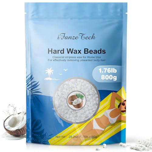 Cire Epilation, Perles de Cires Épilation Chaude, Sans Bandes 800g: Formule Naturelle & Hypoallergénique, Cire Epilation Visage/Aisselles/Jambes, 30+ Utilisations, Dure 4 à 6 semaines