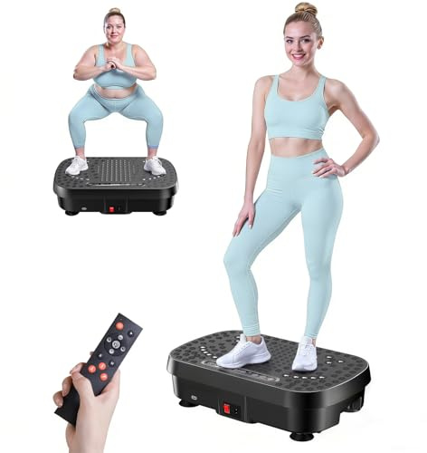Máquina de ejercicio con placa de vibración, plataforma vibratoria de 9 modos para drenaje linfático, ecuimento de ejercicio mejorado 3D para pérdida de peso