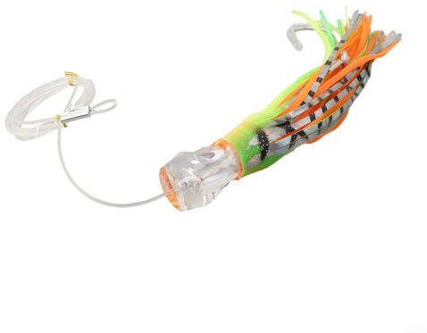 Gdfnmogo Tuna Luya Jig 22 cm, poids 65 g ou 100 g en acier inoxydable avec hameçons barbelés, pour la pêche en mer, bateau et rocher (22 cm, 100 g 1)