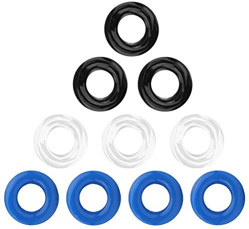 Jerbro 10 Stück Wasserdicht Silikon Super Stretch Penisringe Cockringe Zufällige Farbe, Verzögerung der Ejakulation und längere Erektion - Pleasure Ring Sexspielzeug für Männer
