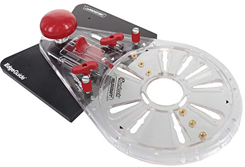 Milescraft 1224 Guide de bord et mortaise – Guide de toupie universel pour bords droits ou cylindriques – Guide à mortaise intégré – Base décalée bonus