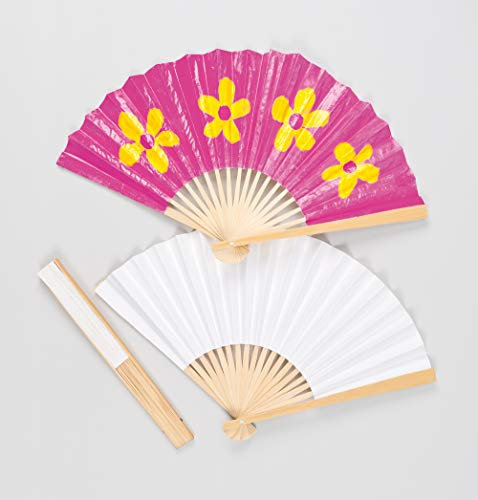 E8858 Baker Ross Abanico de Papel Para Decorar (paquete de 4) para que los niños pinten, decoren y personalicen para actividades de manualidades