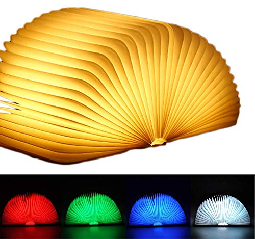 EasyULT Wooden Book Lamp, LED Folding Book Light Magnetic USB Rechargeable Mood Lighting Creative Night Light for Decor, Practical and Beautiful Decorative Lights (12 * 9 * 2.5cm)