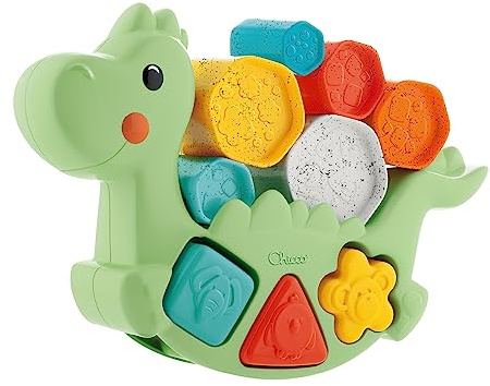 Chicco ECO+ Toy, 3-in-1 Rocking Dino, Multicolour | Sustainable Baby & Toddler Toy, Recycled Plastic, 1 Year +