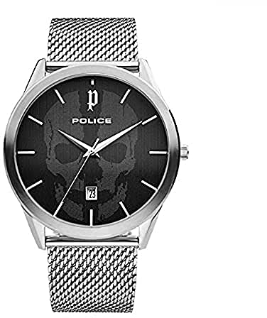 Police Herren Analog Quarz Uhr mit Edelstahl Armband PL.15305JS/02MMA