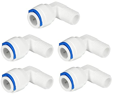 sourcing map 5Stk 1/4 Zoll BSP Buchse zu 3/8 Zoll OD Schnelle Verbindungen Wasser Reinigungsrohr Beschläge Stecker Filter Schlauch Für RO Umkehrosmose System Combo Drücken