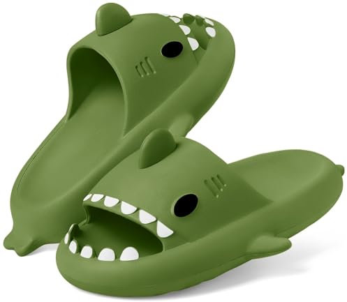 Pantuflas de Tiburón Mujer Hombre Verano Zapatillas de Estar de Casa Antideslizante Pantuflas de baño Sandalias de Playa y Piscina Shark Slides Suela Gruesa