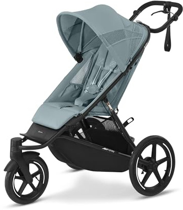 CYBEX Guldbarnvagn AVI SPIN, Från födseln till ca 4 år, Max. 111 cm och 22 kg, City, All-Terrain och Joggingvagn, Stormy Blue