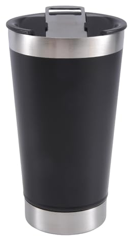 Sujurio Tazas de Cerveza FríA con Tapa Abridor de, Aislamiento de Acero Inoxidable, Tazas de Café y Agua para Té, Vasos con Aislamiento TéRmico