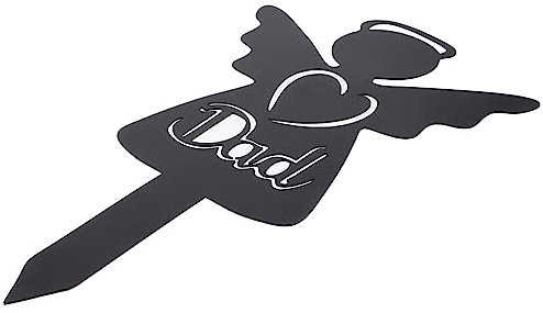 Milisten Cimitero Decorativo Metallo Forma Di Angelo Per Stake Commemorativo Per Giardino e Tomba Per Onorare Tuo Papà Defunto