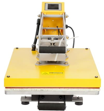 Fridgestea Pressa termica magnetica semiautomatica, pressa per trasferimento, superficie pressa 40 x 50 cm, pressa a caldo con display digitale per magliette, borse, stampa tessile, fai da te (giallo)