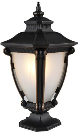 YGZPALH Luz De Pilar De Exterior Vintage Lámpara De Columna De Bolardo De Estilo Chino con Base De Montaje En Muelle, Pantalla De Cristal Resistente A La Lluvia Y Antioxidante Luminaria De Poste para