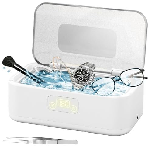 Ultraschallreinigungsgerät Ultraschallreiniger Ultraschallgerät 49000Hz, 800ml Brillenreinigungsgerät, Sonic Cleaner mit 5 Modi, Ultraschall-Brillenreiniger für Brillen, Ringe, Schmuck, Zahnersatz