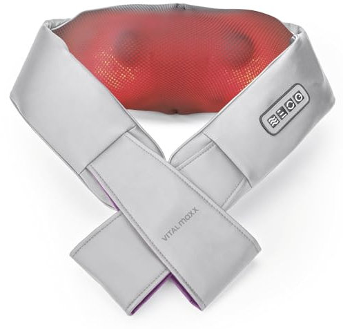 VITALmaxx Shiatsu Nackenmassagegerät mit Halteschlaufe | Massagegerät für Schultern, Nacken, Rücken, Beine & Bauchmuskulatur | Knetmassage, Druckmassage | Massage mit Wärmefunktion