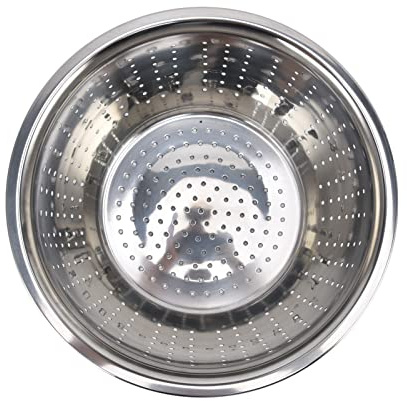 Zerodis Lavandería Basket with Stainless Steel Oxide Trunk for Silver Kitchen, Drainage Holes for Faster Drainage, Multifunctional Rice Sieve, Safe Dishwasher (22cm)