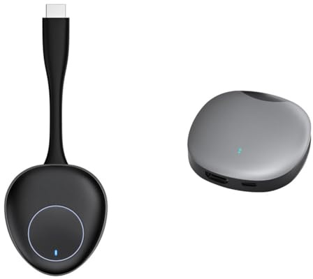 Fegtrtyoa Kit de Transmisor y Receptor Inalámbrico 4K con Alcance de 50 M, Extensor Empresarial para PC, TV, Pantalla, Adaptador Dongle