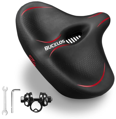 AEYINO Selle de vélo Extra large coussin de siège de vélo confortable pour hommes et femmes – Grandes selles de vélo, douces et rembourrées pour un confort de siège doux, confortable, respirant et