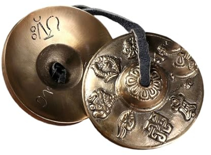 Qkbuza Platillos Calmantes Sonidos - Instrumento Ritual Tradicional Chino,Instrumentos de percusión de conciertos | Para adultos Familia Amigos Percusión Clamp Colision Puerta Halloween