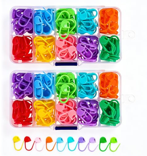 UYVPAER Marqueur Tricot, 240 Pièces Marqueur Crochet, 10 Couleurs Anneaux Marqueurs Tricot, Marqueurs De Mailles Verrouillables, Marqueur Crochet Tricot Pour Crocheté Et Projets Tricotés, Avec Boîte