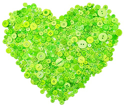 600-700Pcs Green Buttons for Crafts in Bulk Assorted Size Grass-Green Craft Button for DIY Handmade Crafting