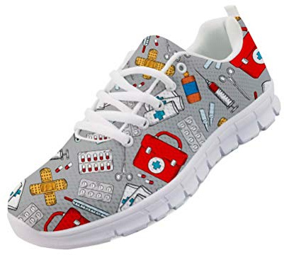 chaqlin Chaussures De Course De Mode Respirant Maille Baskets De Marche Léger Chaussures De Sport pour Femmes Hommes Infirmière Sneaker Modèle Médical Taille Taille 43 EU