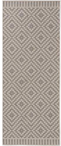benuta In- & Outdoor-Teppich Metro Flachgewebe Modern Wetterfest Grau 80x200 cm - Outdoor-Teppich für Balkon & Garten