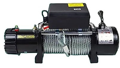 Verricello elettrico 3000 libbre 12V 24V Verricello elettrico for auto Maniglia for verricello / Argani ATV for fune senza fili for paranco elettrico di auto-salvataggio for veicoli fuoristrada ( Colo