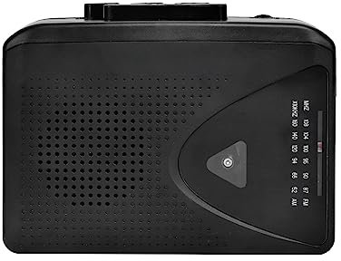 Docooler Lecteurs de cassettes portables, enregistreurs, radio FM, baladeur, lecteur de bande, microphone intégré, haut-parleurs externes, enregistrement manuel, système d'arrêt automatique,