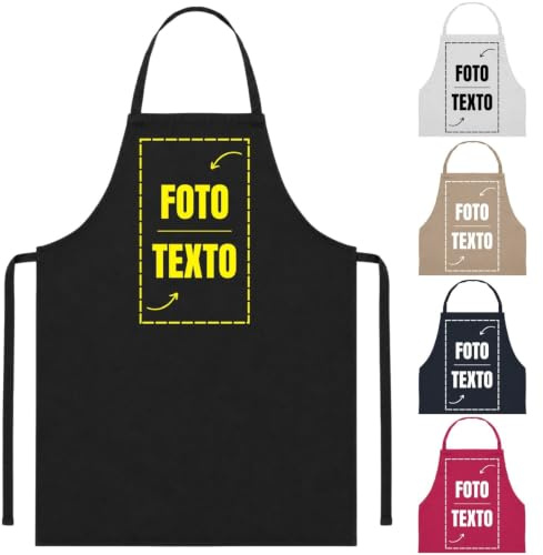 latostadora Delantal Personalizado Con o Sin Bolsillo - Delantales Personalizados Hombre Mujer - Delantales Personalizar - Regalos Personalizados Delantal Personalizable Foto - Personalised Apron