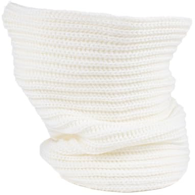 Scaldacollo Uomo Donna in Lana Merino a Tubolare Lavorato a Maglia 100% Made in Italy Sciarpa ad Anello Tinta Unita Collo in Lana Vergine Merino (Bianco)