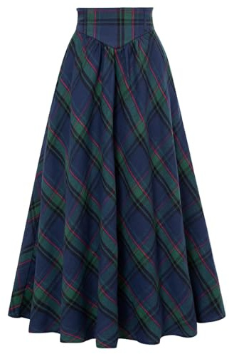 Scarlet Darkness Viktoriansk traditionell damkjol med hög midja och snörning, medeltida maxikjol, XXL