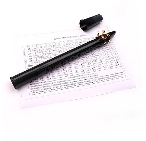 TOYANDONA Sassofono Straight Tascabile Portatile Port in Plastica 8 Fori Nero Mini Handmade Strumento a Fiato per Praticare e Suonare Ovunque