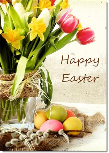 doodlecards Easter Card Spring Vase, Standard A5