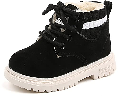 FEOYA Boys Girls Oxford Shoes Plus Velvet Suede Leather Wedding Loafers Brogue Toddler Baptism Dress Shoes 7.5 Toddler