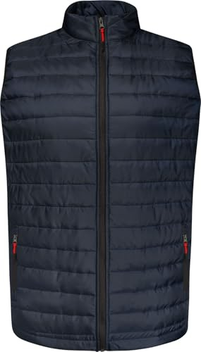 KAM Gilet matelassé léger zippé pour homme Grande taille Bleu, bleu, 5XL