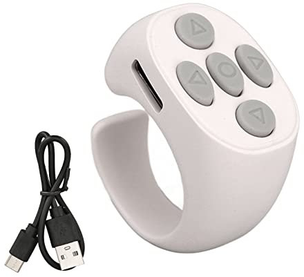 Tiktok Scrolling Remote Control, Page Turner för EBook Reading, Kameravlusterkontroller för Foto och Video (WHITE)