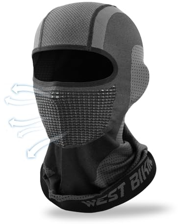 TAGVO Cagoule d'hiver Balaclava pour Homme Femme, Cagoule Outdoor Moto Montagne Camping Randonnée de Coupe-Vent Élastique Respirant Léger, Masque De Ski Cyclisme Bonnet sous Casque Balaclava Noir