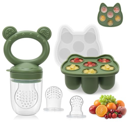 MR.TIMELAG Moldes de silicona para chupete y paletas de frutas para bebés, moldes para paletas de leche materna para alivio de enfriamiento del bebé, alivio de la dentición, incluye 3 chupetes