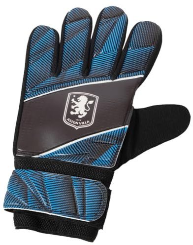 Hy-Pro Officially Licensed Aston Villa FC Goalkeeper Gloves - Junior, Fuse Design, Goalie, with Strong Palm Girp for High Performance, Boys and Girls