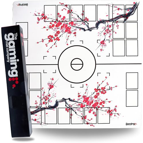 The Gaming Mat Company GMC Deluxe 2 spelare Blossom kompatibel för Pokemon Stadium lekmatta brädspel – kompatibel för Pokémon-träningsskor – vattentät kortspelmatta