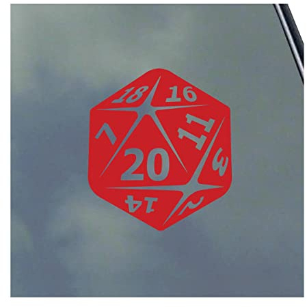 20-Sided Dice Vinyl Sticker Decal Roleplaying Game Role Play RPG Pen and Paper