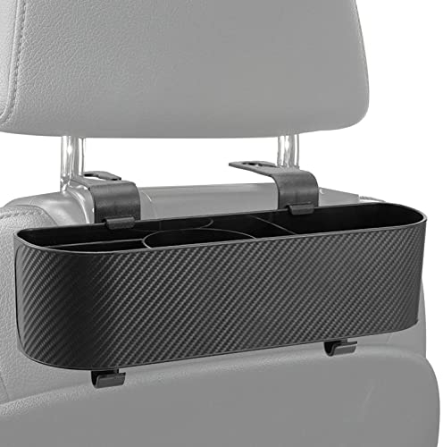 Car Headrest Backseat Organizer | Seat Back Organizer | Car Rear Seat Headrest Storage Box with Cup Holder Position Perfect for Eating in Your Car, Partition Storage