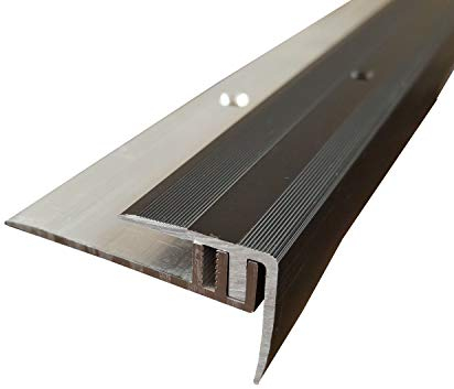 ufitec Profilsystem für Parkett- und Laminatböden - für Belagshöhen von 7-15 mm - viele Farben lieferbar (Treppenkantenprofil | 190 cm lang, Bronze Dunkel)