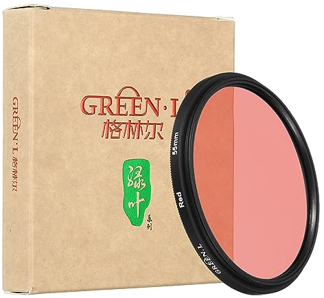 PATIKIL 55mm Rojo Filtro, Color Filtro Cámara Lente Filtro Color Conversión Efectos Cámara Atornillable Filtro para 55mm DSLR Cámara Lente Fotografía Foto, Rojo